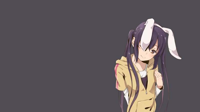 Anime Girl with Bunny Ears — Purple, Calm, Bunny Ears
