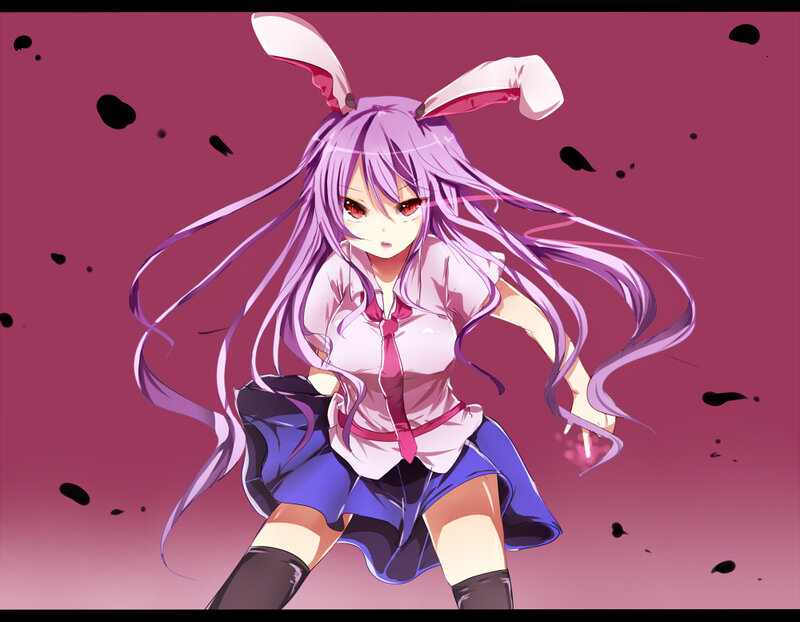 Anime Girl with Bunny Ears — Purple, Dynamic