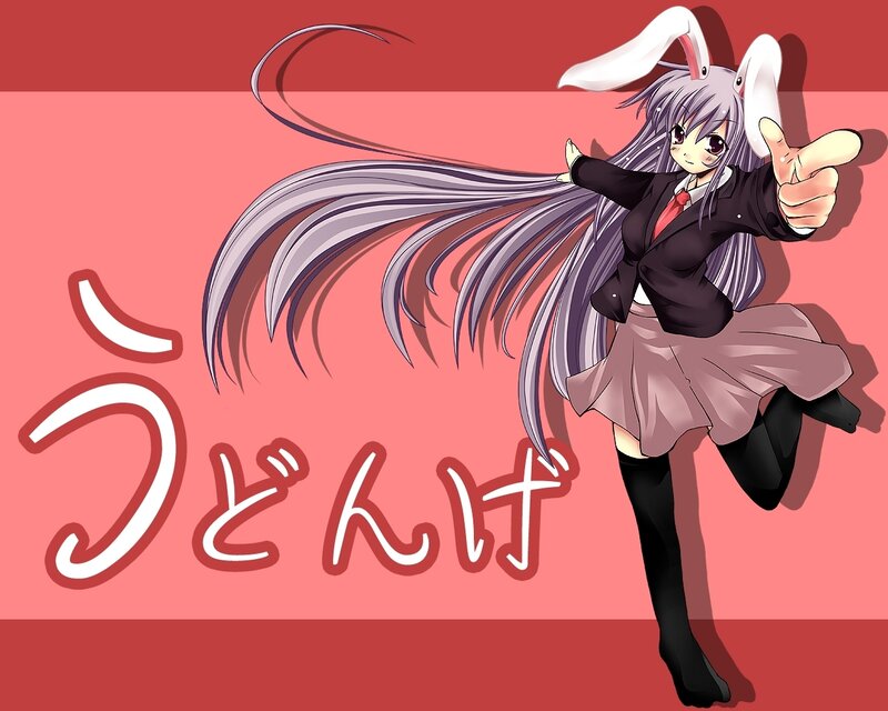 Anime Girl with Bunny Ears — Red, Playful, Bunny Ears