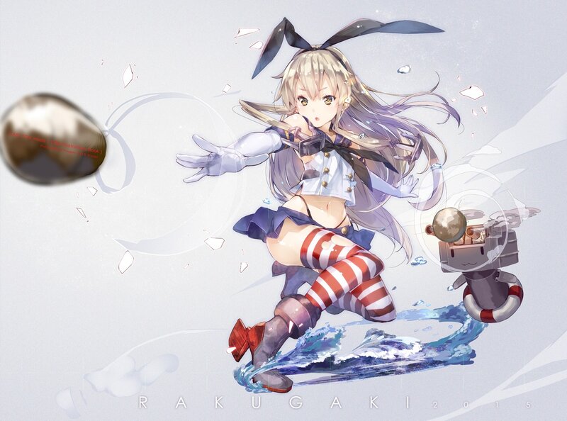 Anime Girl with Bunny Ears — White, Dynamic