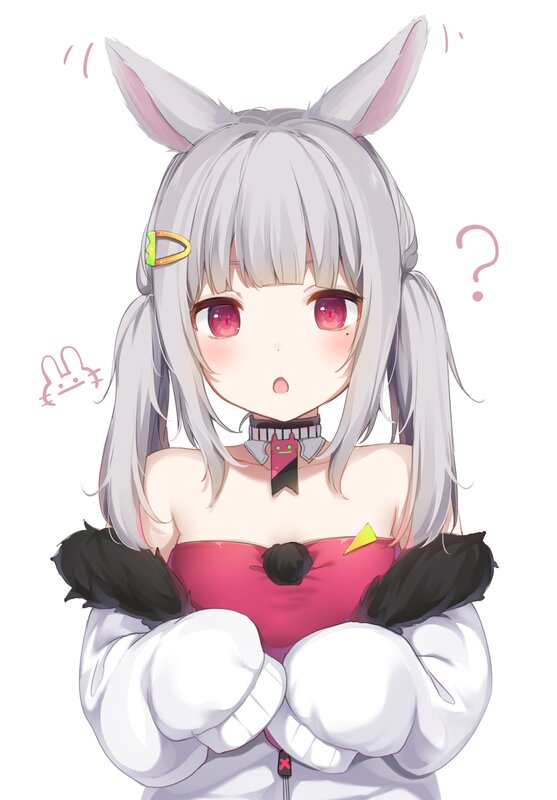 Anime Girl with Bunny Ears — White, Innocent
