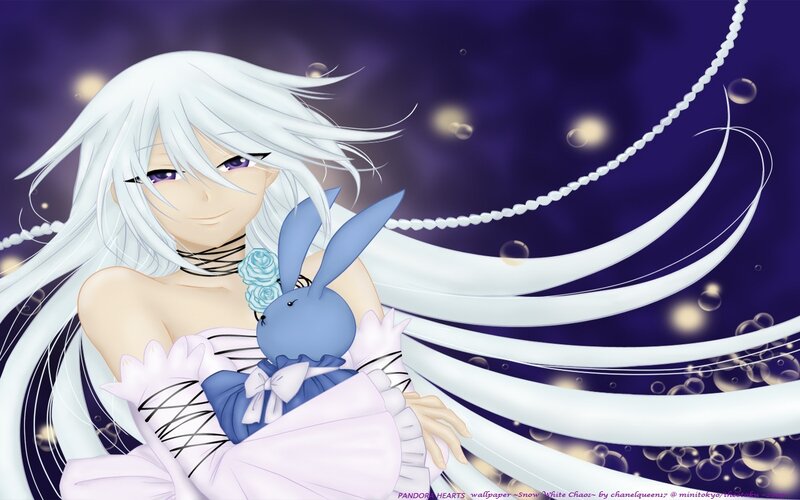 anime girl with bunny plush