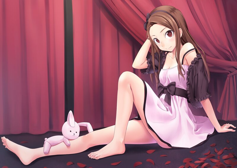 Anime girl with bunny toy