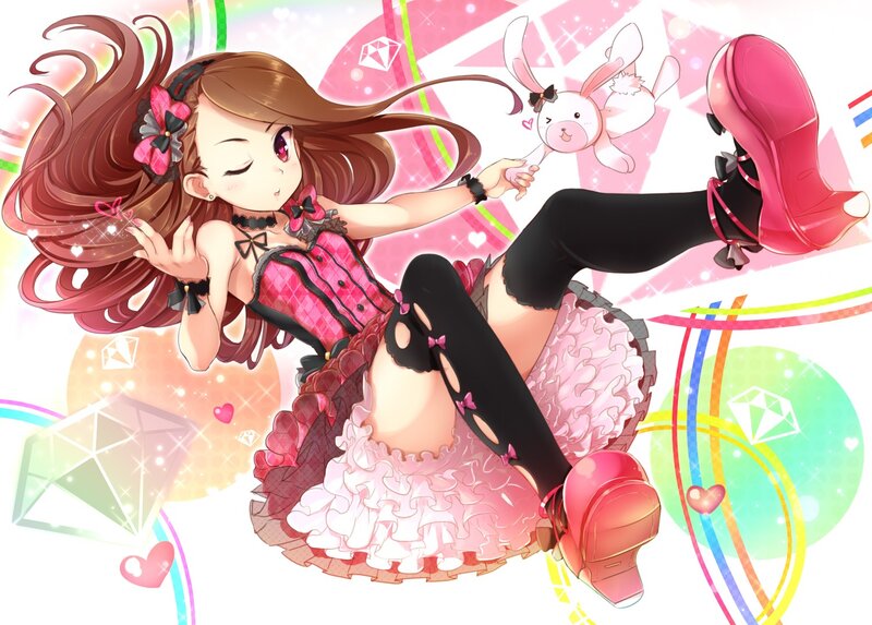 Anime girl with bunny toy