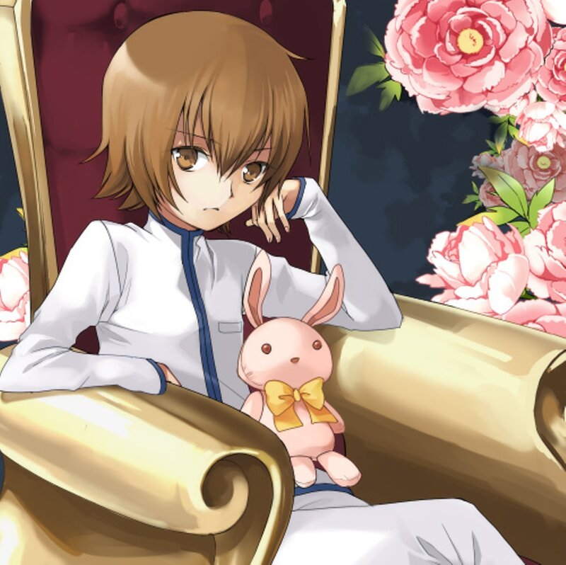 Anime Girl with Bunny — White, Calm, Night