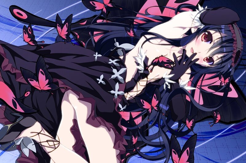 anime girl with butterflies