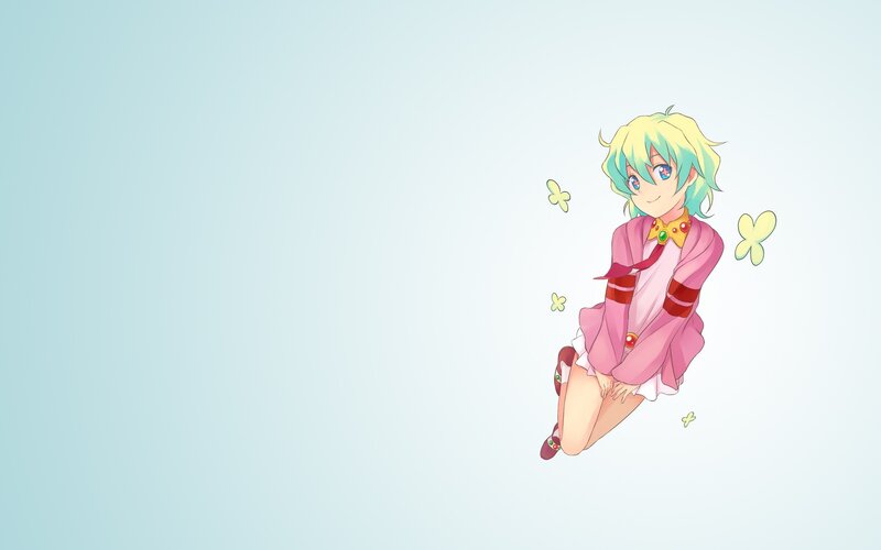 anime girl with butterflies