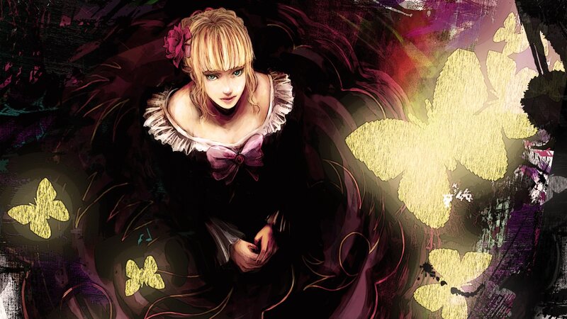 anime girl with butterflies