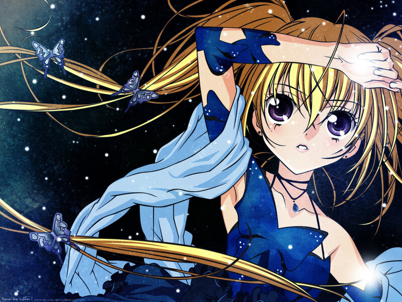anime girl with butterflies
