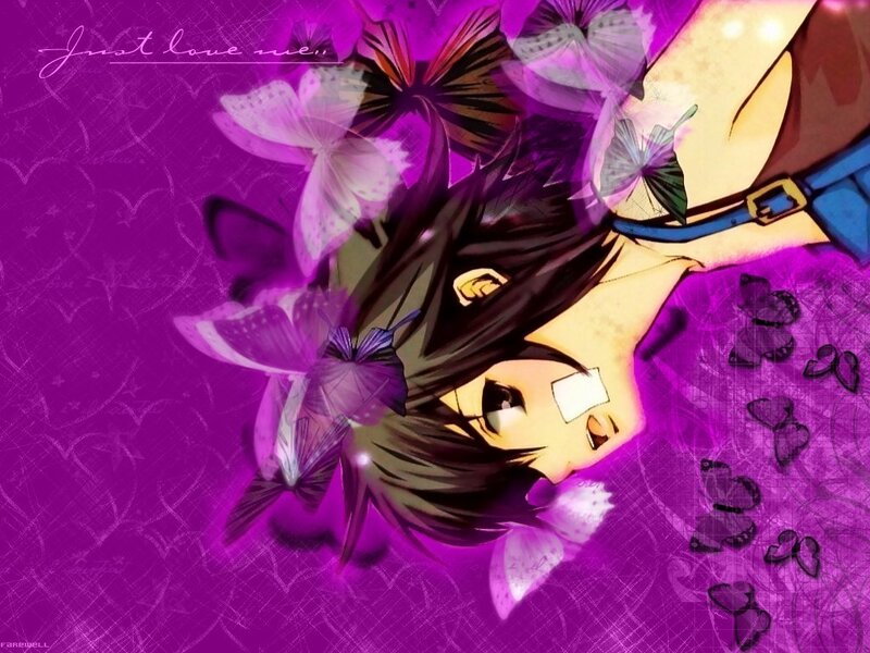 anime girl with butterflies