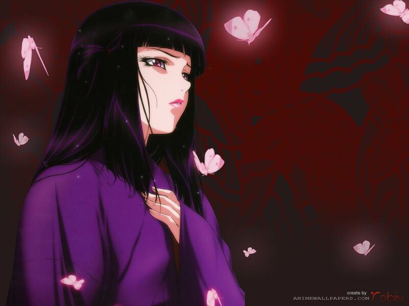 anime girl with butterflies