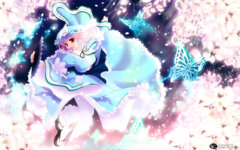 anime girl with butterflies