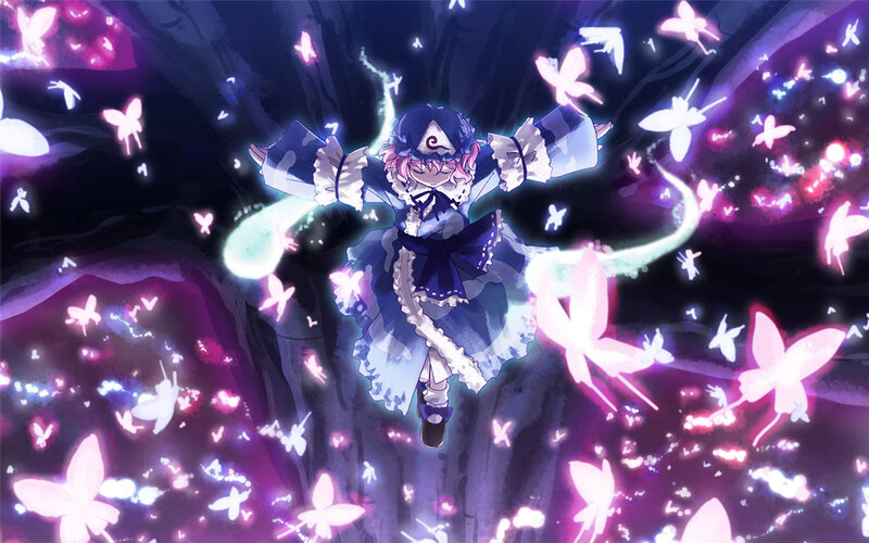 anime girl with butterflies