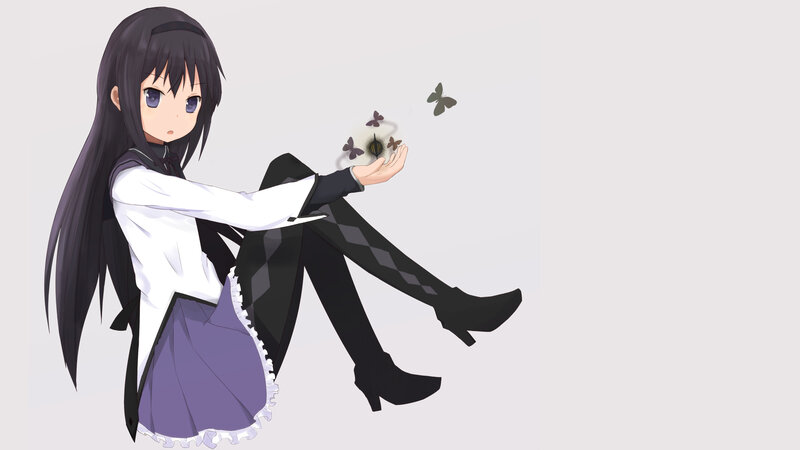 anime girl with butterflies