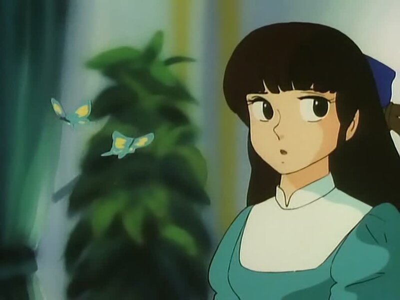 anime girl with butterflies