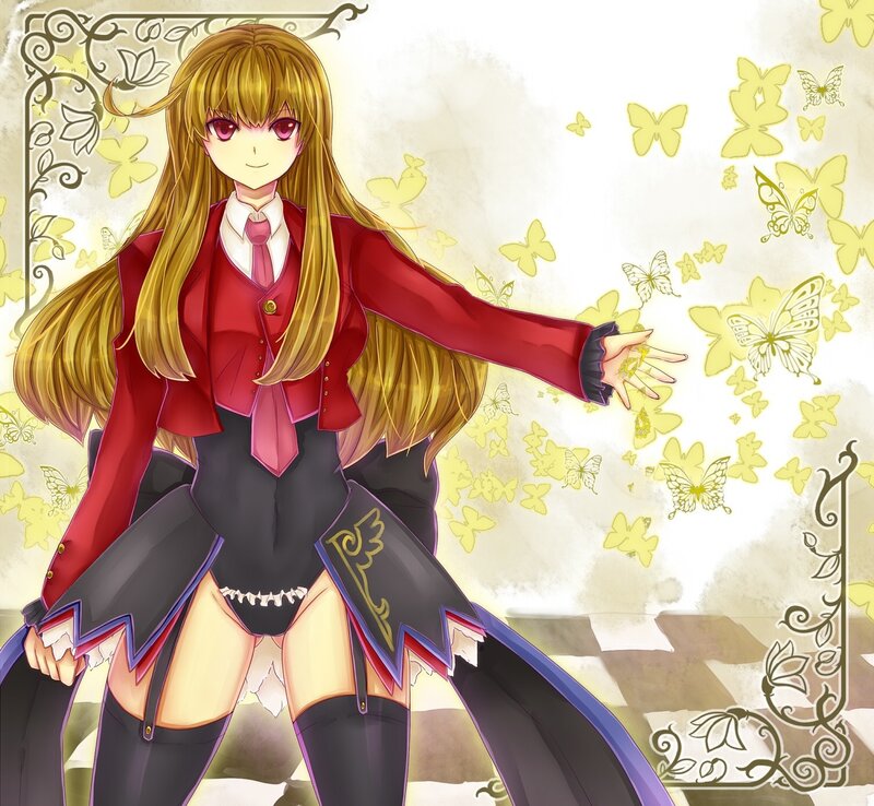 anime girl with butterflies