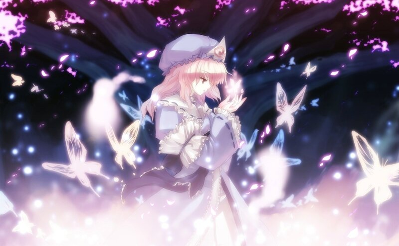 anime girl with butterflies