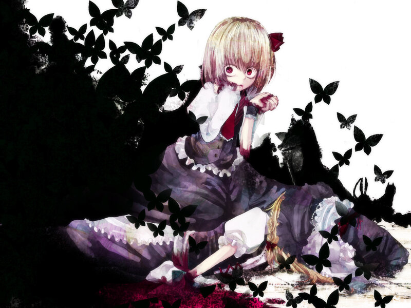 Anime girl with butterflies