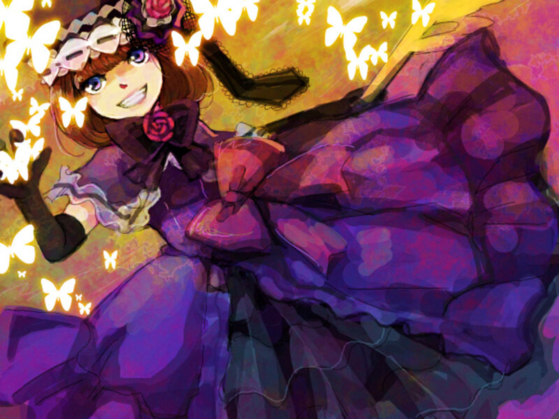 anime girl with butterflies