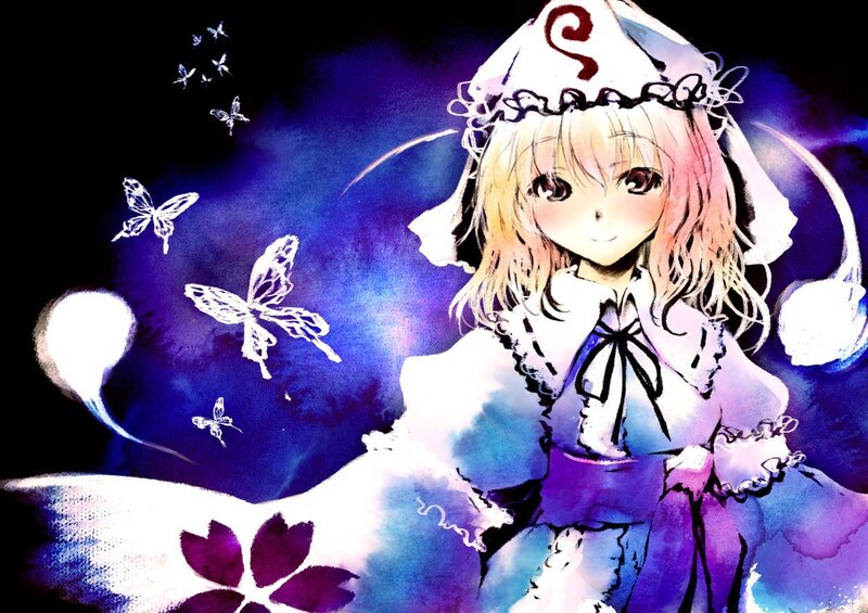 anime girl with butterflies