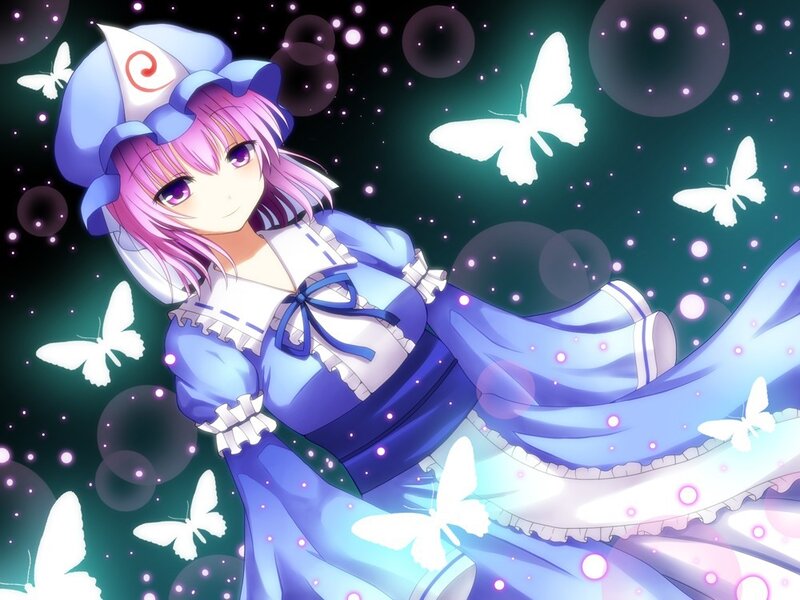 anime girl with butterflies