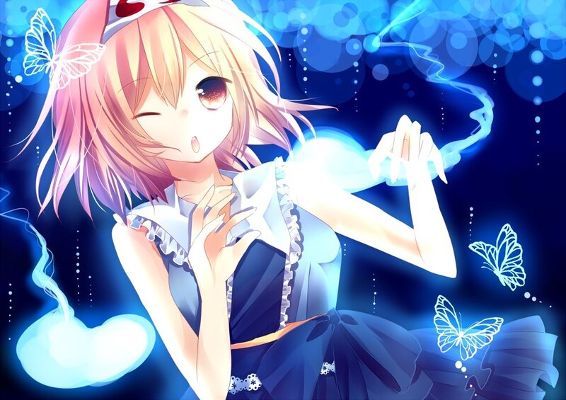anime girl with butterflies