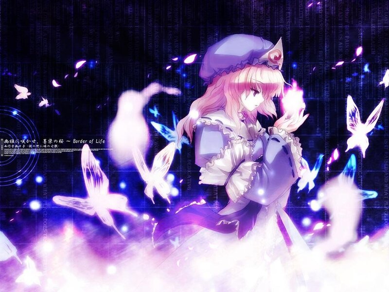 Anime girl with butterflies