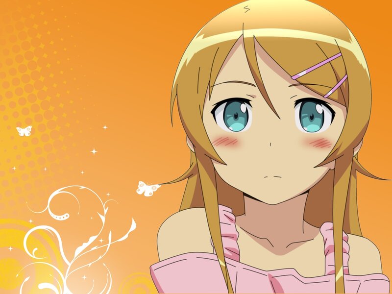 anime girl with butterflies