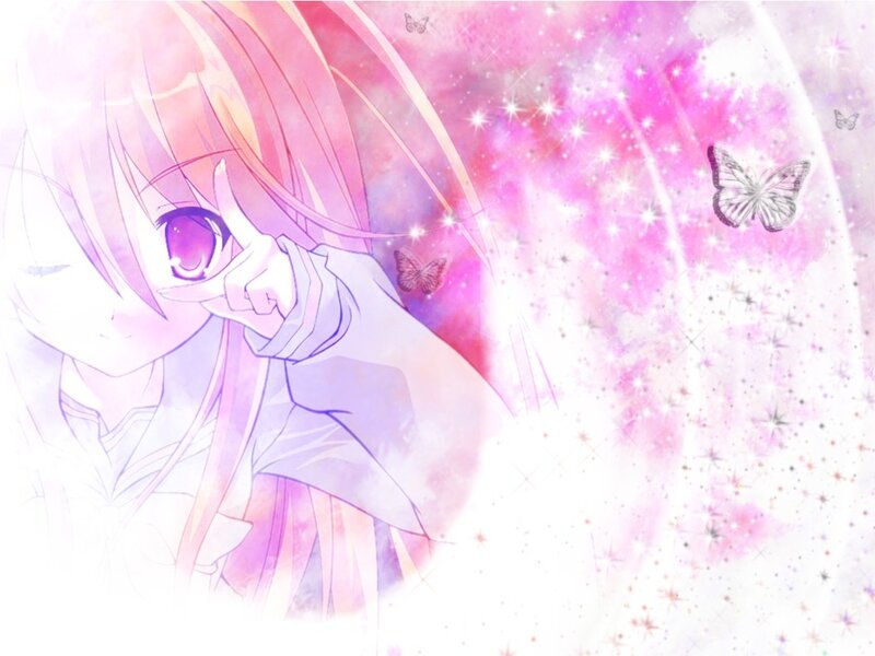 anime girl with butterflies