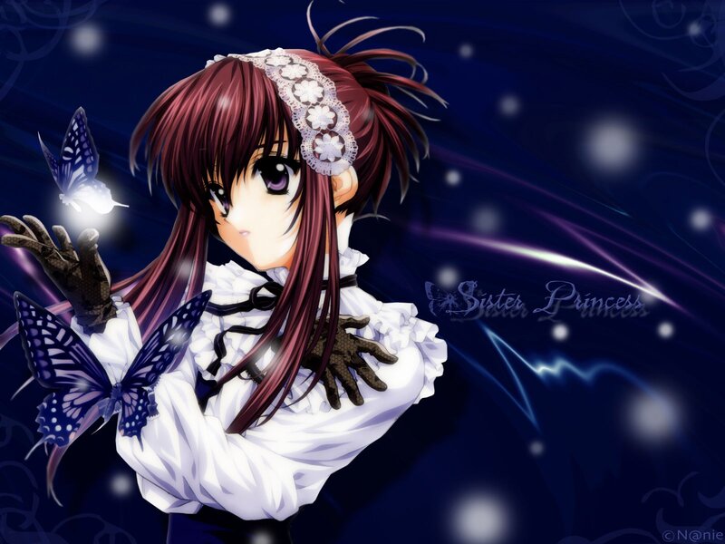 Anime girl with butterflies