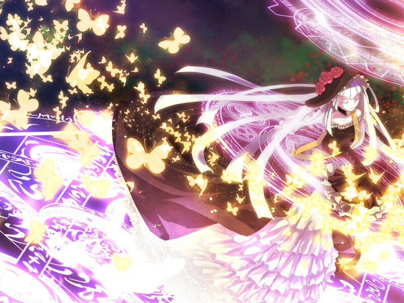 anime girl with butterflies