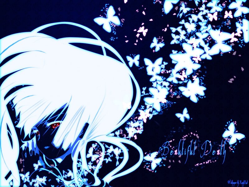 anime girl with butterflies