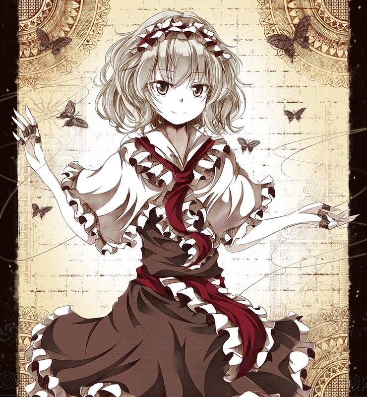 anime girl with butterflies