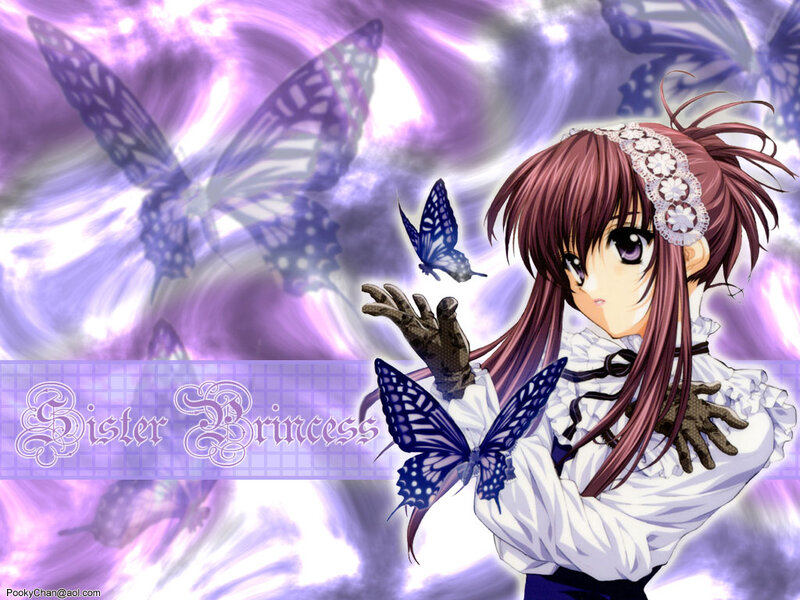 Anime Girl with Butterflies — Purple, Dreamy