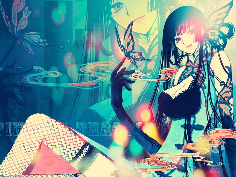 anime girl with butterfly