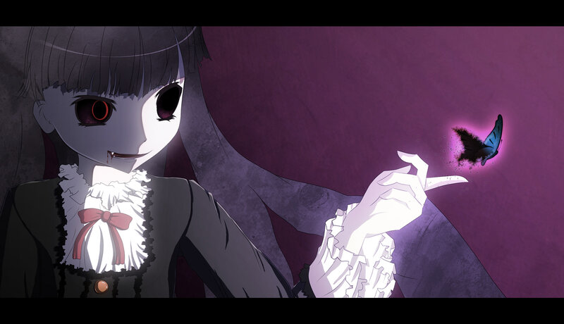 anime girl with butterfly