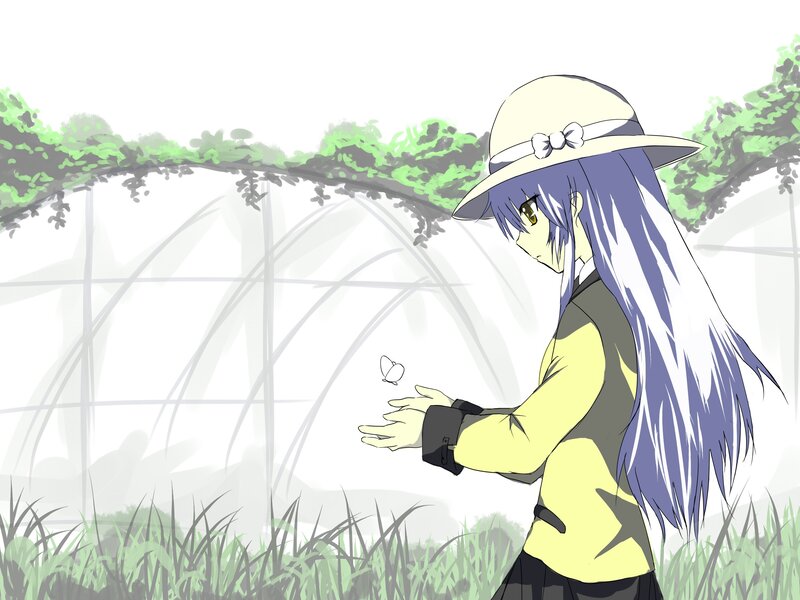anime girl with butterfly
