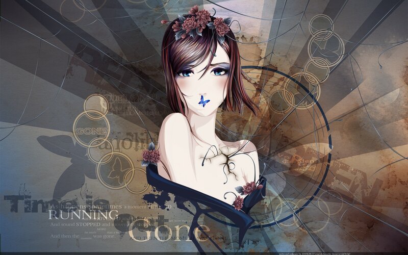 anime girl with butterfly