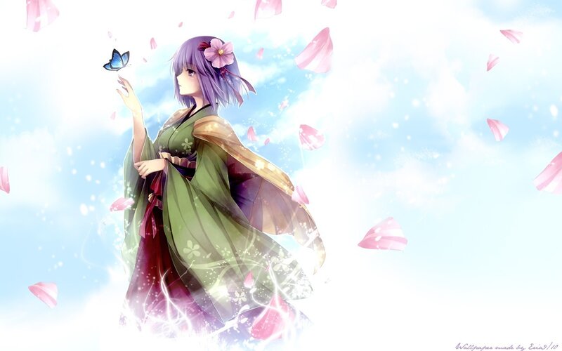 anime girl with butterfly