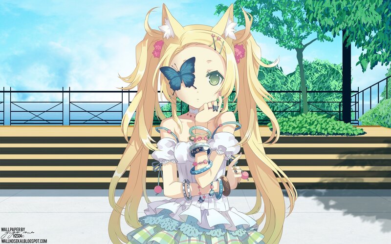 anime girl with butterfly