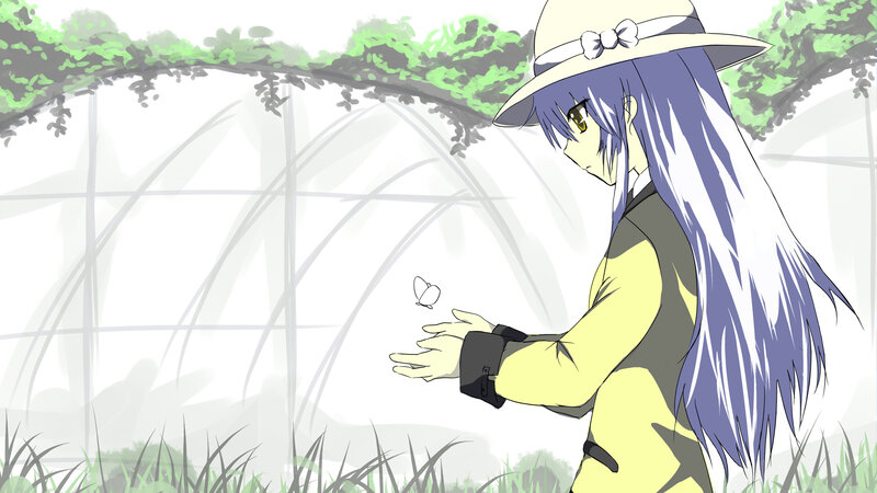 anime girl with butterfly