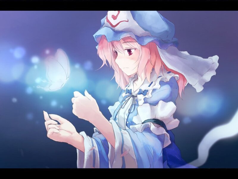 anime girl with butterfly