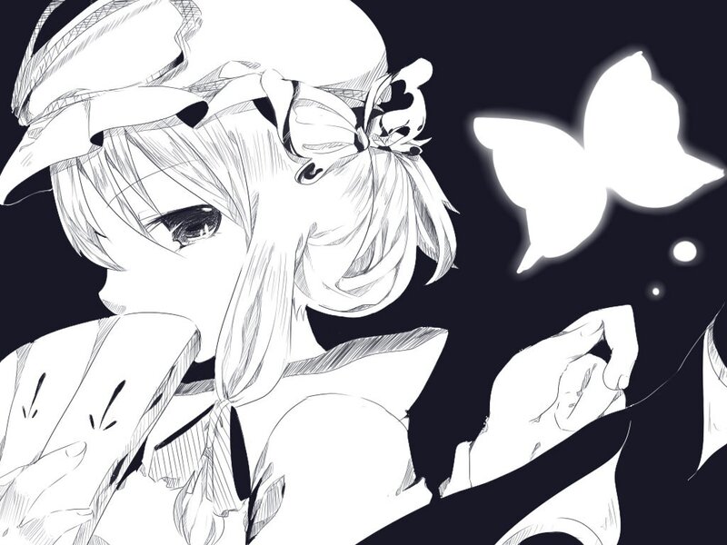 anime girl with butterfly