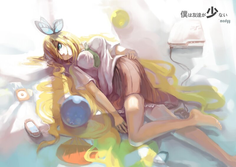 Anime girl with butterfly