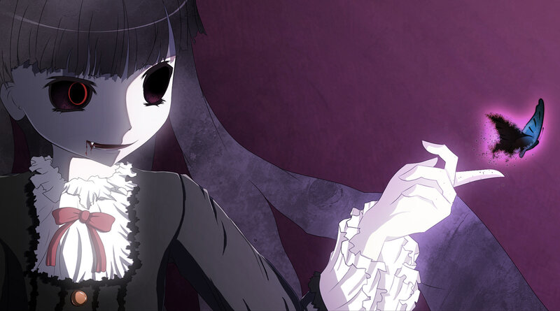 anime girl with butterfly