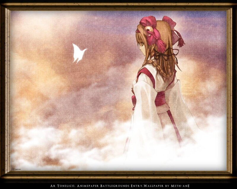 Anime girl with butterfly