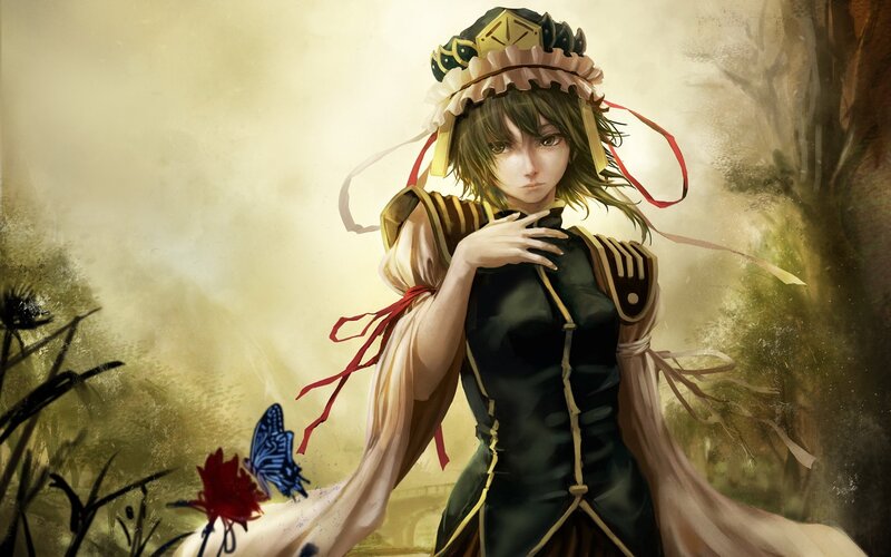 anime girl with butterfly