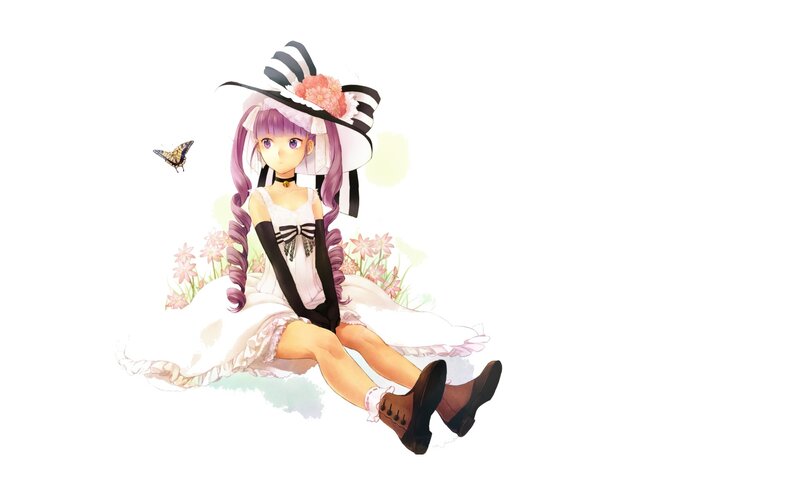 anime girl with butterfly
