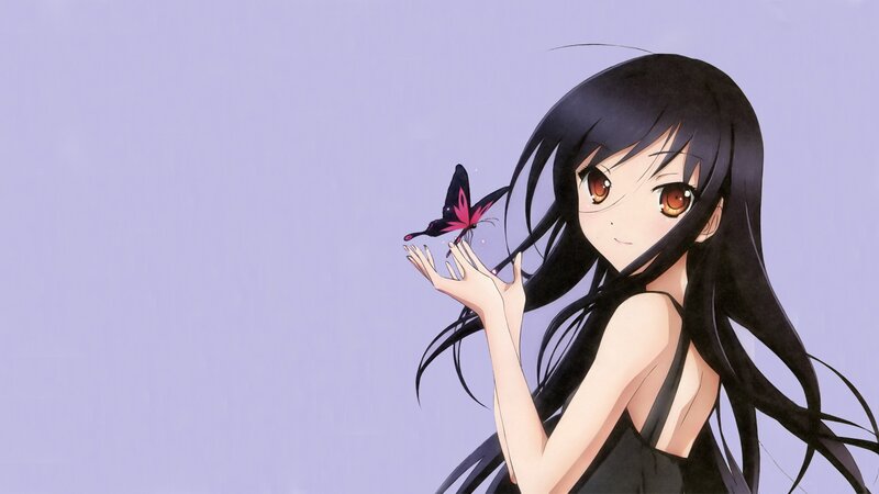 anime girl with butterfly