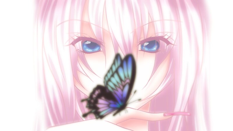 anime girl with butterfly